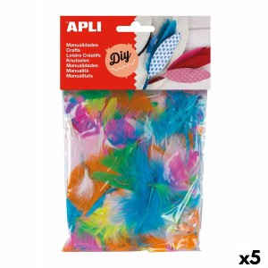 Matériaux pour travaux manuels Apli Plumes Multicouleur 14 g (5 Unités)