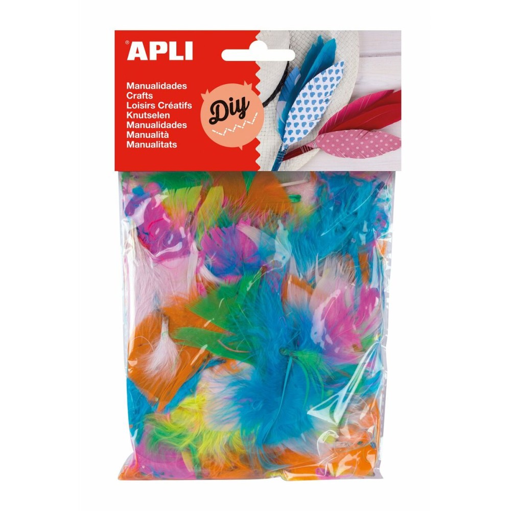 Matériaux pour travaux manuels Apli Plumes Multicouleur 14 g (5 Unités)