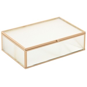Boîte à bijoux Home ESPRIT Doré Métal Verre 24 X 15 X 6,5 CM