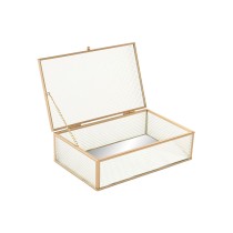 Boîte à bijoux Home ESPRIT Doré Métal Verre 24 X 15 X 6,5 CM
