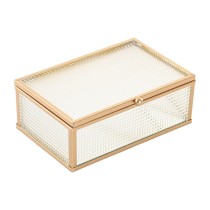 Boîte à bijoux Home ESPRIT Doré Métal Verre 15 x 11 x 5,5 cm