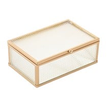 Jewelry box Home ESPRIT Golden Metal Crystal 15 x 11 x 5,5 cm