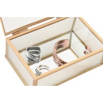 Box-Schmuckkästchen Home ESPRIT Gold Metall Kristall 15 x 11 x 5,5 cm