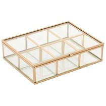 Boîte à bijoux Home ESPRIT Doré Métal Verre 20 x 16 x 5 cm