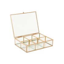 Boîte à bijoux Home ESPRIT Doré Métal Verre 20 x 16 x 5 cm