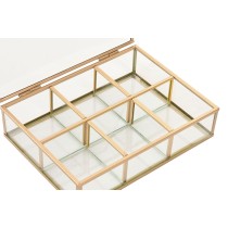 Boîte à bijoux Home ESPRIT Doré Métal Verre 20 x 16 x 5 cm