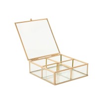 Boîte à bijoux Home ESPRIT Doré Métal Verre 15 x 16 x 5 cm