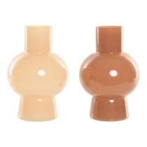 Vase Home ESPRIT Cream Terracotta Crystal 15 x 15 x 24 cm (2 Units)