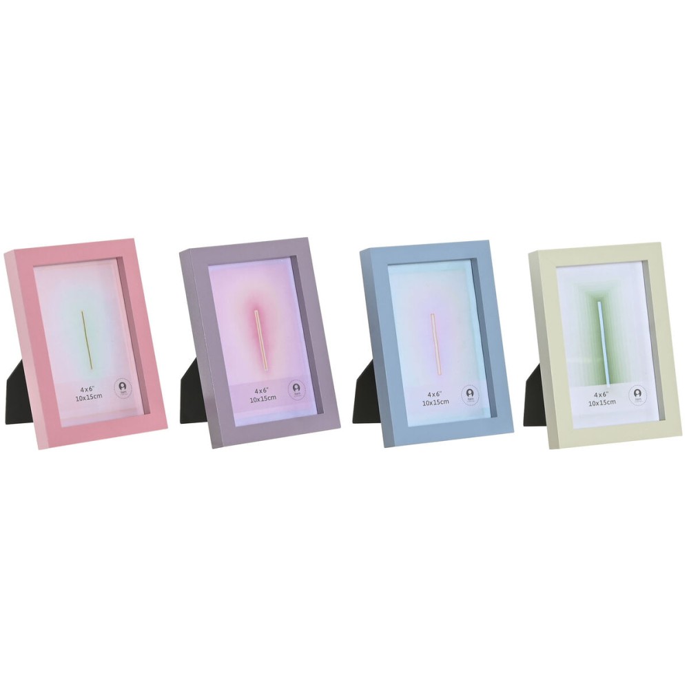 Fotorahmen Home ESPRIT Blau grün Kristall Holz MDF Urban (4 Stück)