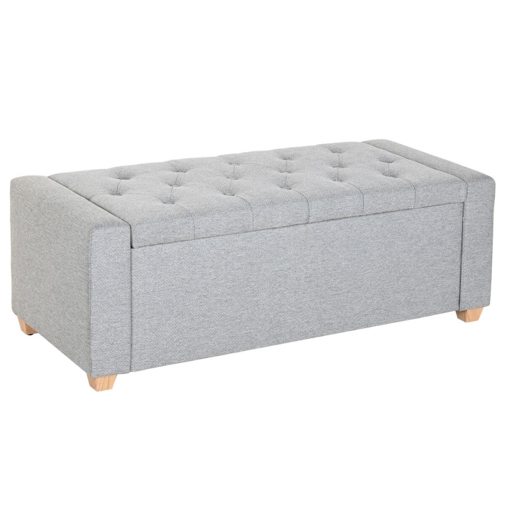 Hocker Home ESPRIT Hellgrau Polyester Holz 120 X 50 X 42 CM