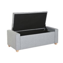Banquette Home ESPRIT Gris clair Polyester Bois 120 X 50 X 42 CM