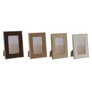 Fotorahmen Home ESPRIT Braun Beige Samt Kristall Moderne (4 Stück)