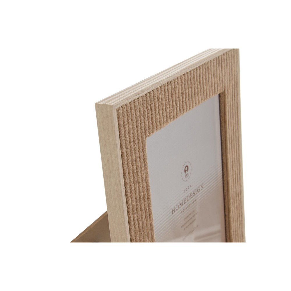 Photo frame Home ESPRIT Brown Beige Velvet Crystal Modern (4 Units)