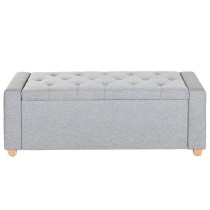 Banquette Home ESPRIT Gris clair Polyester Bois 120 X 50 X 42 CM