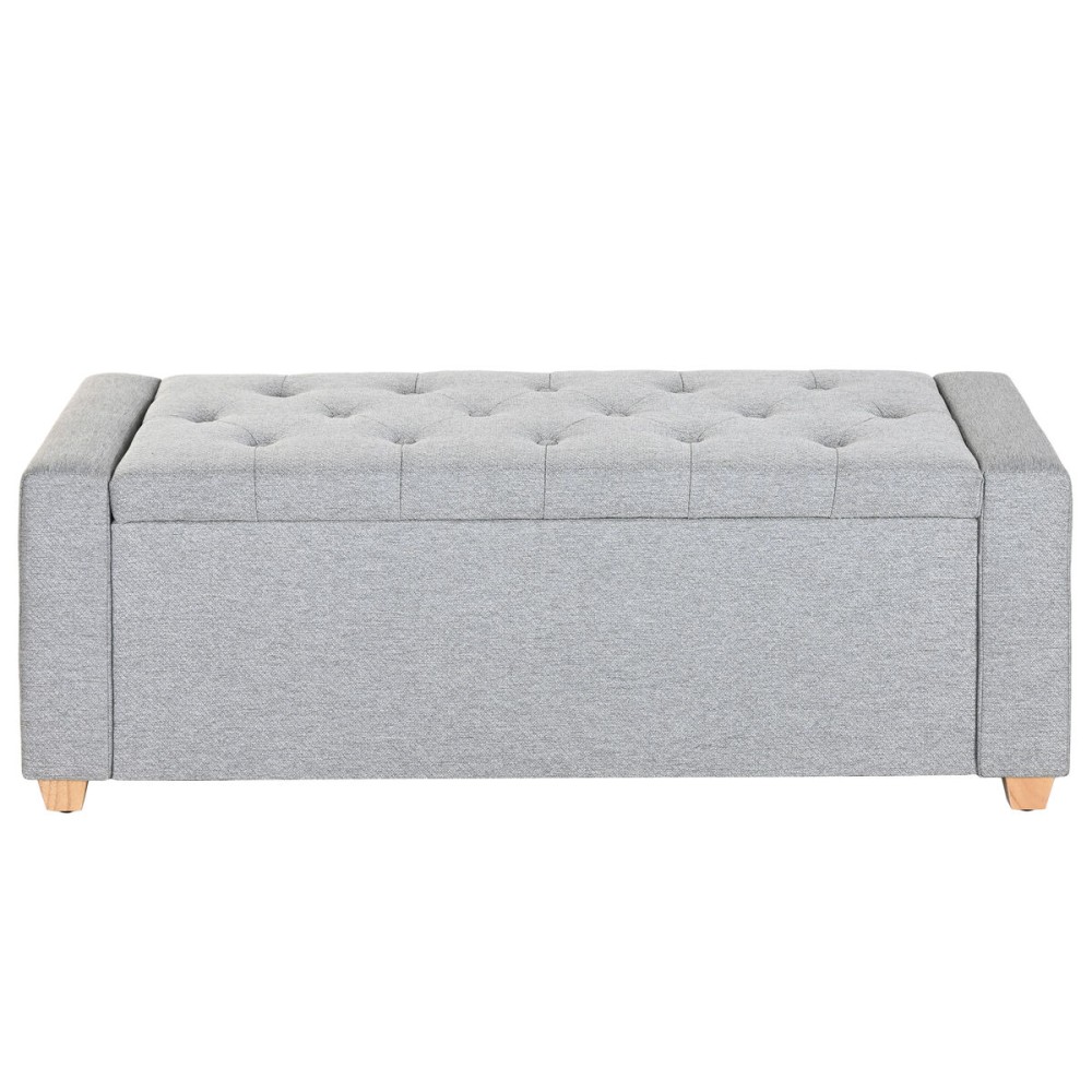 Banquette Home ESPRIT Gris clair Polyester Bois 120 X 50 X 42 CM