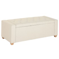 Banquette Home ESPRIT Beige Polyester Bois 120 X 50 X 42 CM