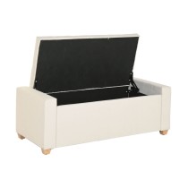 Banquette Home ESPRIT Beige Polyester Bois 120 X 50 X 42 CM
