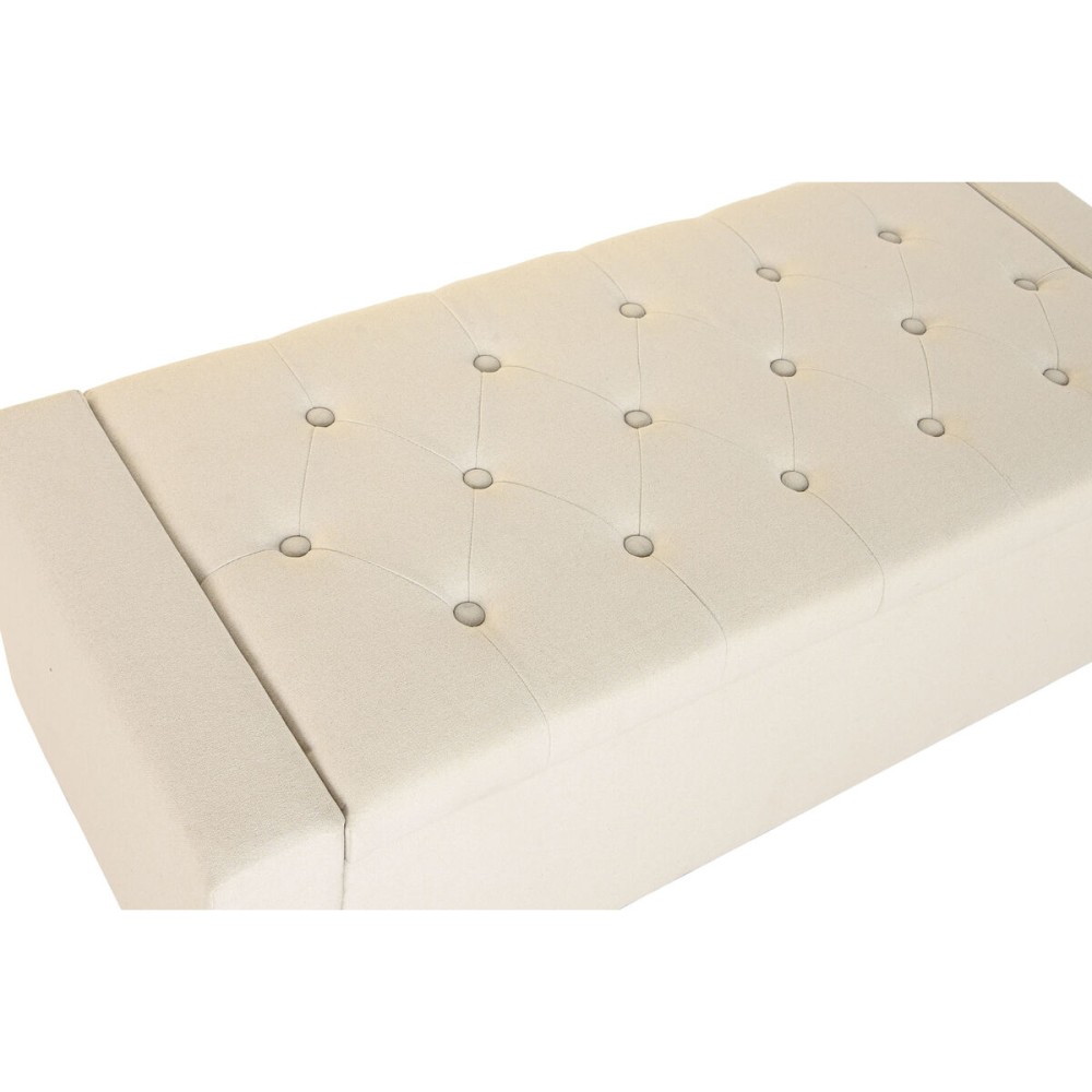 Banquette Home ESPRIT Beige Polyester Bois 120 X 50 X 42 CM