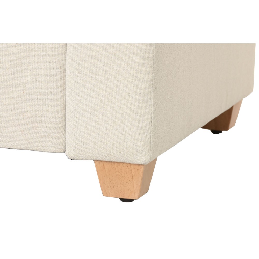 Banquette Home ESPRIT Beige Polyester Bois 120 X 50 X 42 CM