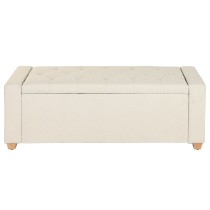 Banquette Home ESPRIT Beige Polyester Bois 120 X 50 X 42 CM