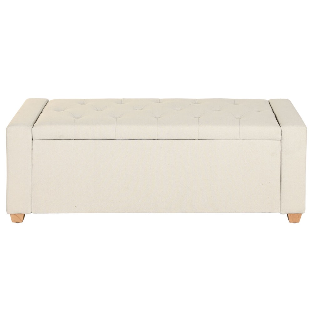 Banquette Home ESPRIT Beige Polyester Bois 120 X 50 X 42 CM