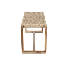 Banquette Home ESPRIT Marron Fibre synthétique Fibre bois de teck 120 x 40 x 45 cm