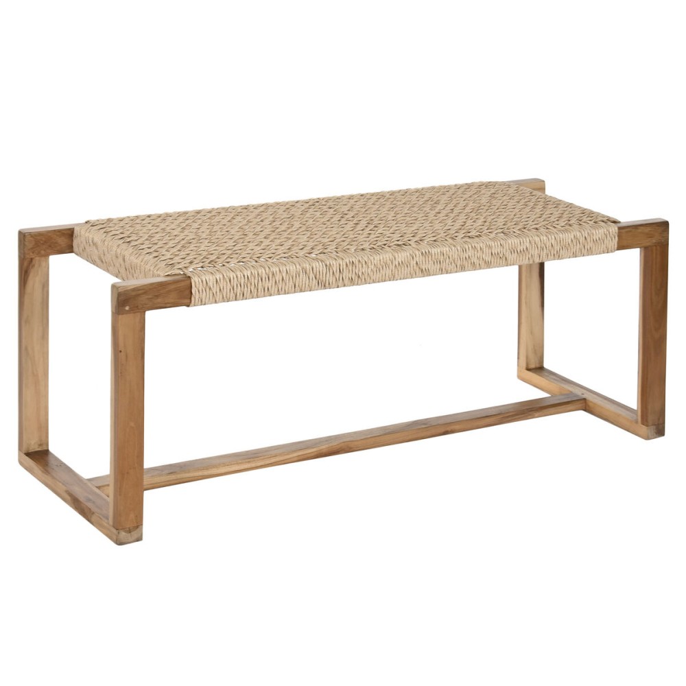 Banquette Home ESPRIT Marron Fibre synthétique Fibre bois de teck 120 x 40 x 45 cm