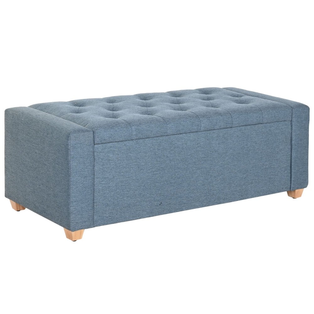 Hocker Home ESPRIT Blau Polyester Holz 120 X 50 X 42 CM