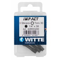 Bit set WITTE Pozidriv PZ2 3 Units 3 Pieces