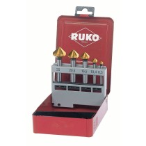 Jeu de fraises à chanfreiner (Fraises à chanfreiner) RUKO 4 mm 25 mm 20 mm DIN 335 Acier rapide (AR) 5 Pièces