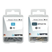 Ensemble de pointes WITTE PZ 2 BITFLEX Pozidriv PZ2 25 Unités 25 Pièces