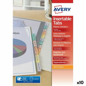 Seperators Avery Transparent A4 12 Sheets (10 Units)