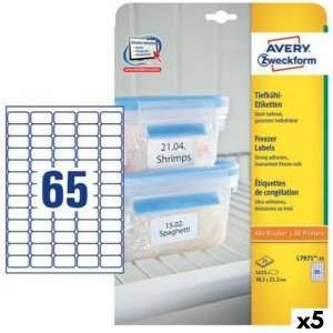 Drucker-Etiketten Avery L7971 Weiß 25 Blatt 38,1 x 21,1 mm (5 Stück)