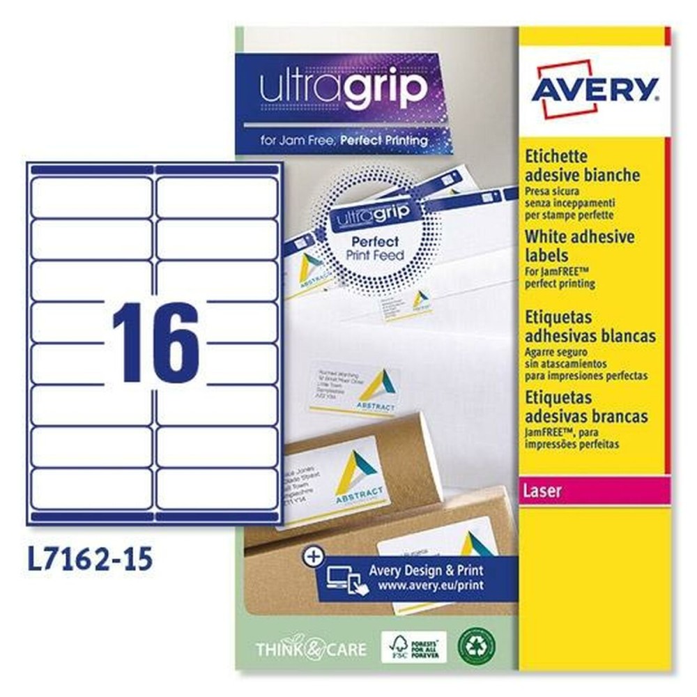 Etiquettes pour Imprimante Avery L7162 Blanc 15 Volets 99,1 x 33,9 mm (5 Unités)