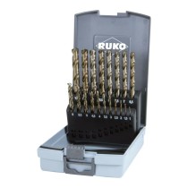 Ensemble de forets RUKO Acier rapide (AR) Coffret DIN 338 25 Pièces (25 Unités)
