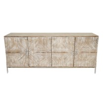 Buffet Home ESPRIT Blanc Bois de manguier 180 x 40 x 80 cm