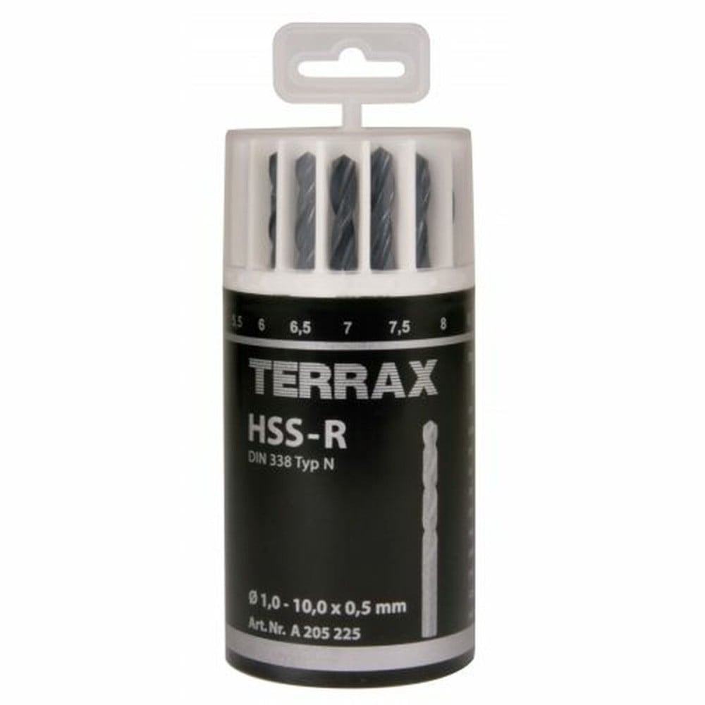Satz Bohrer TERRAX Etüie DIN 338 19 Stücke (10 Stück)