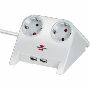 Rallonge 2 prises Schuko sans interrupteur Brennenstuhl 1153520222 3600 W USB x 2 Bureau (1,8 m)