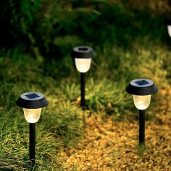 Set of solar garden lights Aktive 6 Pieces Stainless steel Plastic 10 x 38 x 10 cm (4 Units)