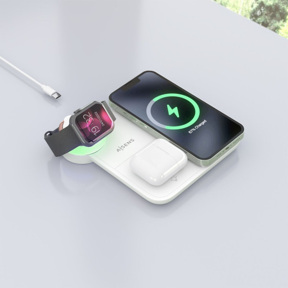 Cordless Charger Aisens ASCH-15W4WC061-W 15 W White