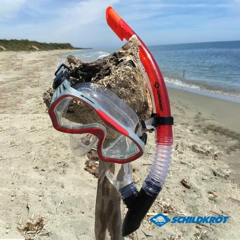 Snorkel Goggles and Tube Schildkröt Red Grey One size