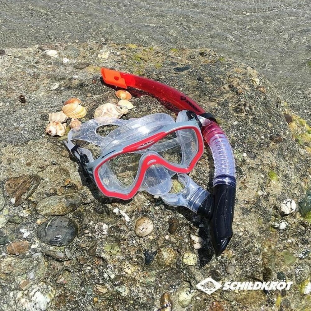 Masque de Plongée avec Tube Schildkröt Rouge Gris Taille unique