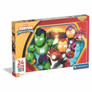 Puzzle Clementoni Maxi - Iron Man and his awesome friends 62 x 42 cm 24 Pieces