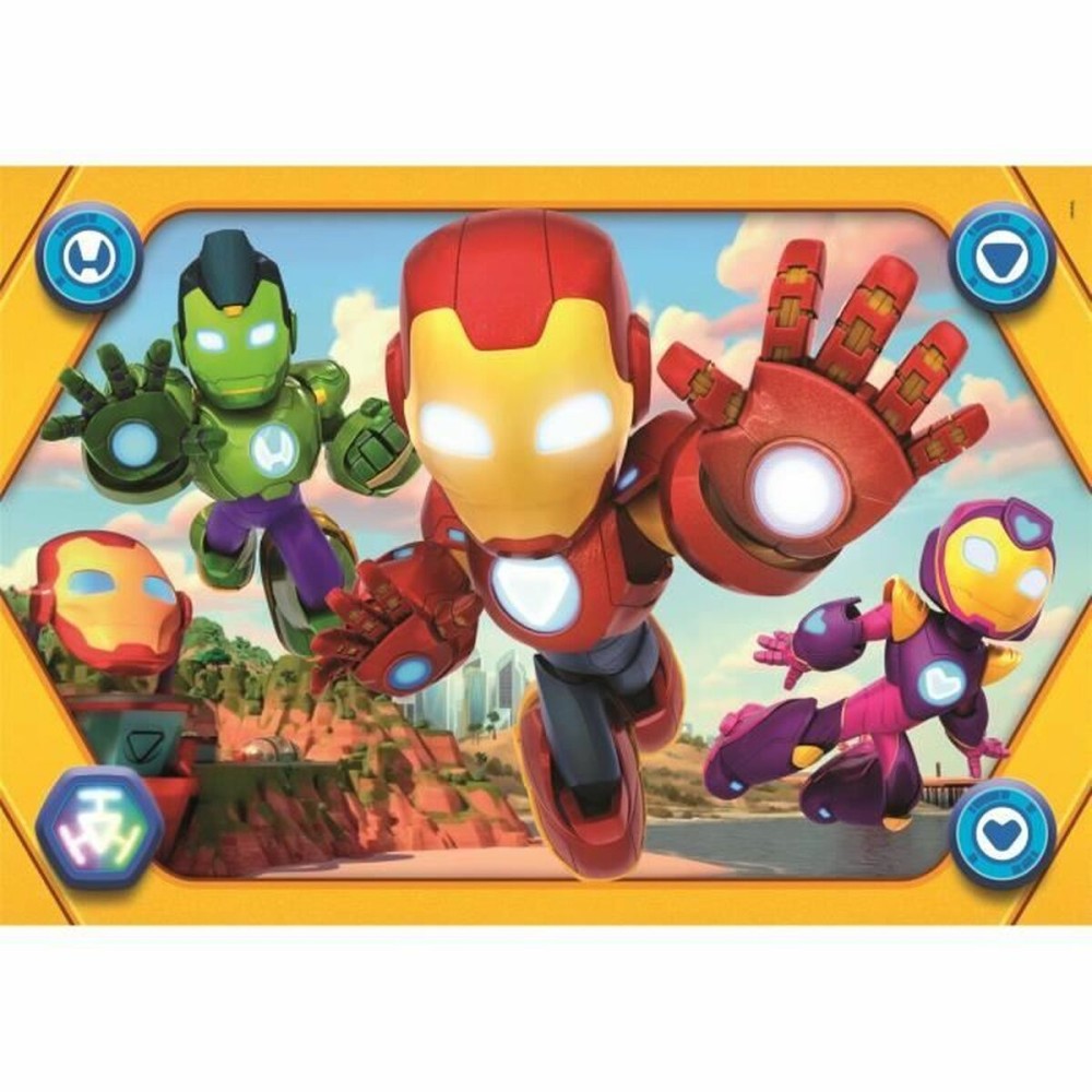 Puzzle Clementoni Maxi - Iron Man and his awesome friends 62 x 42 cm 104 Pieces
