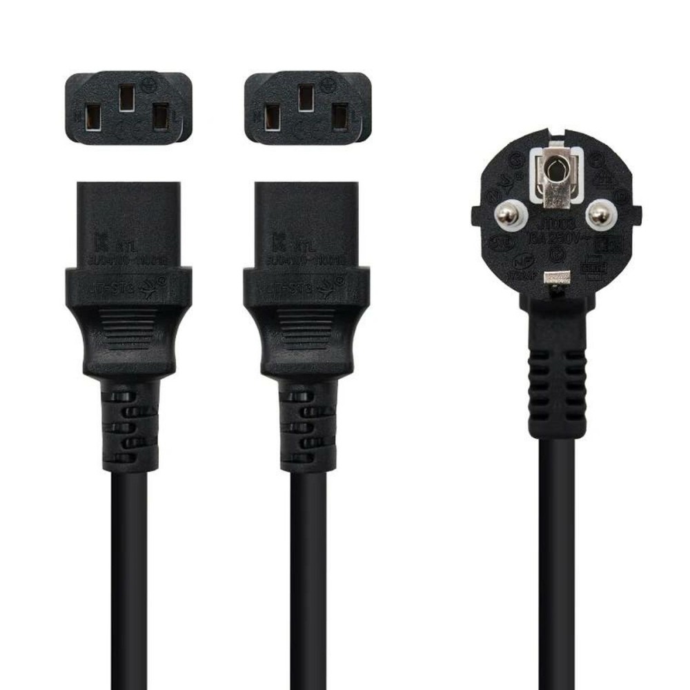 Power Cord NANOCABLE 2xC13/H Black 1,8 m