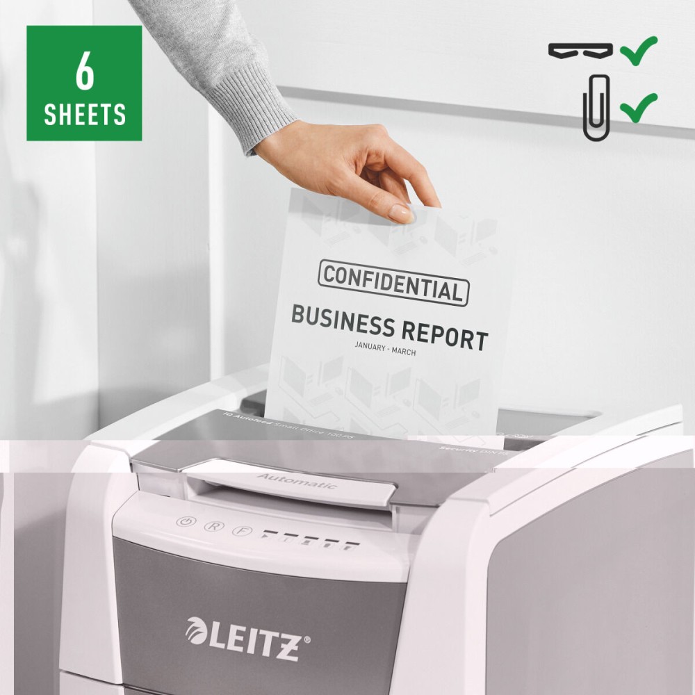 Déchiqueteuse de Papier Coupe Fine Leitz IQ 100 Autofeed
