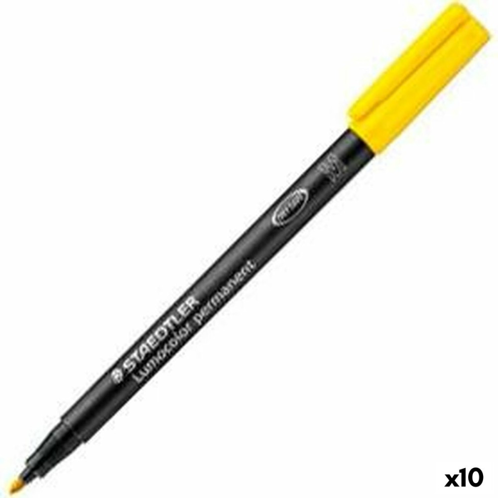 Marqueur permanent Staedtler Lumocolor 317 M Jaune 10 Pièces (10 Unités)