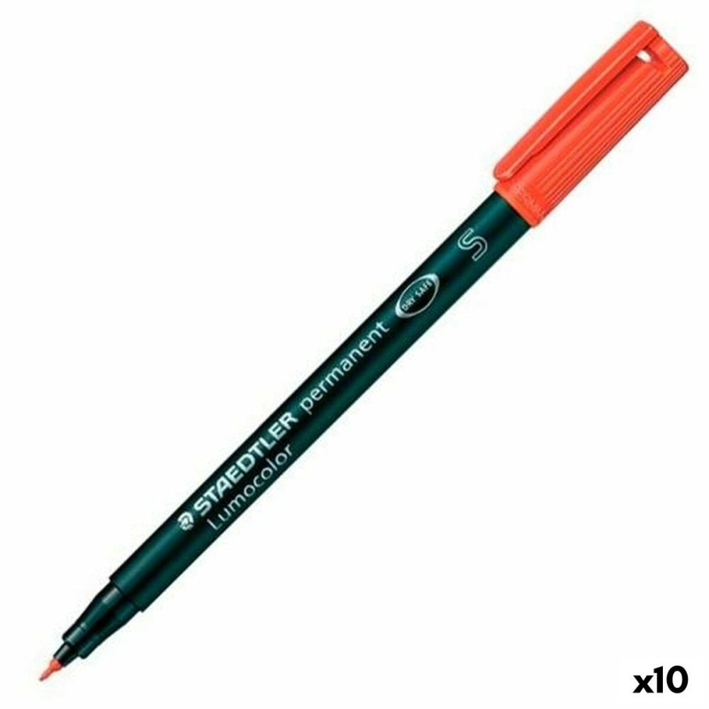 Marqueur permanent Staedtler Lumocolor 313-2 S Rouge (10 Unités)