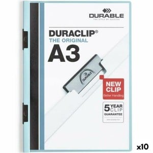 Portfoliomappe Durable Duraclip 60 Blau Durchsichtig A3 (10 Stück)