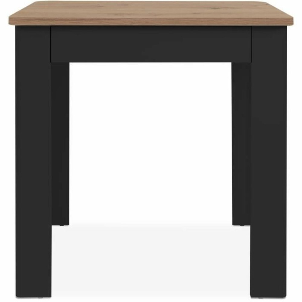 Dining Table Oslo Black 80 x 77 x 80 cm Oak